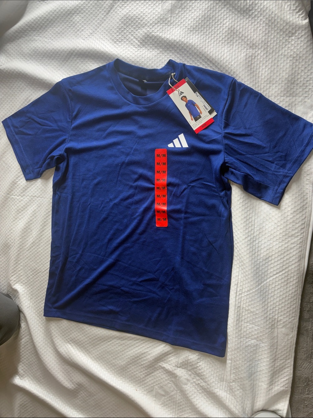 adidas Royal Blue Short Sleeve Crew Tee with Logo